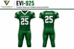 EVI-925 Custom American Football Jersey and Pants by Elahi Vertex International shown in green front and back views