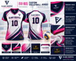 EVI-915 custom volleyball jersey fabric and construction details