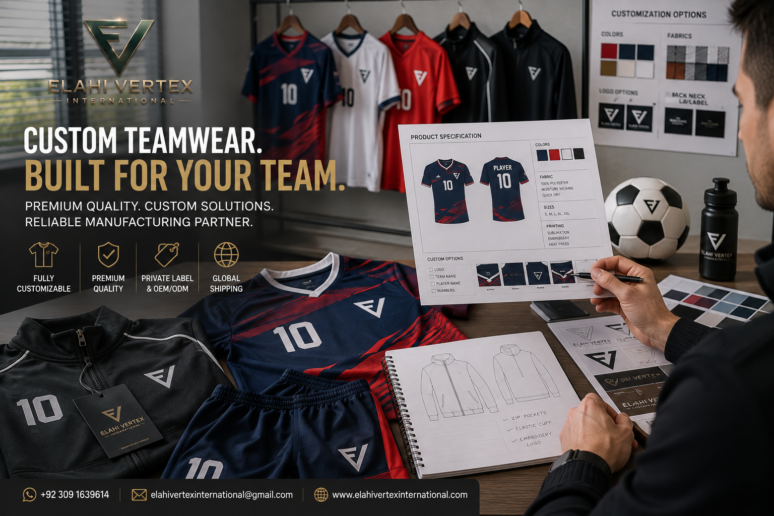 custom teamwear manufacturer for USA and UK buyers
