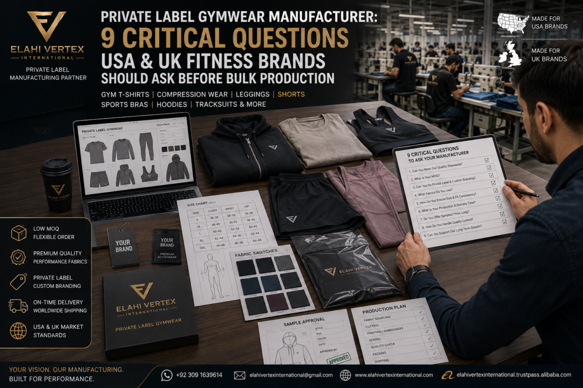 Private label gymwear manufacturer for USA and UK fitness brands