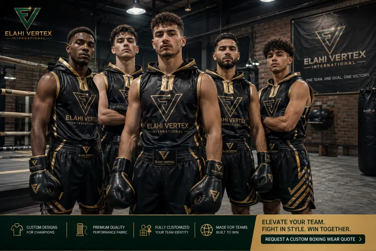Custom boxing wear for a winning fight team