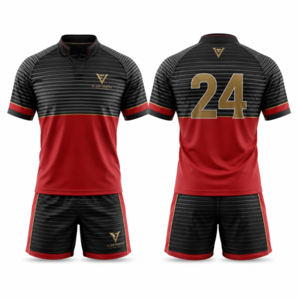 Custom rugby jersey and shorts EVI-904 with short-sleeve jersey and matching team shorts
