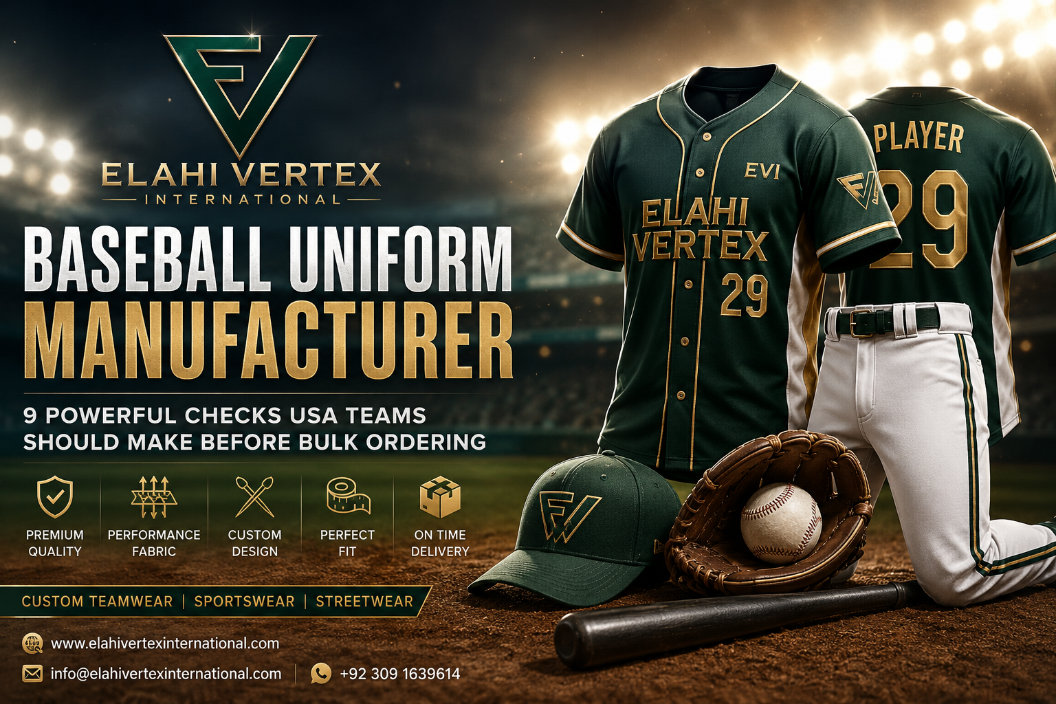 Baseball Uniform Manufacturer for USA Teams – Elahi Vertex International