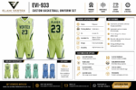 EVI-933 Custom Basketball Uniform Set colors specifications sublimation and customization options