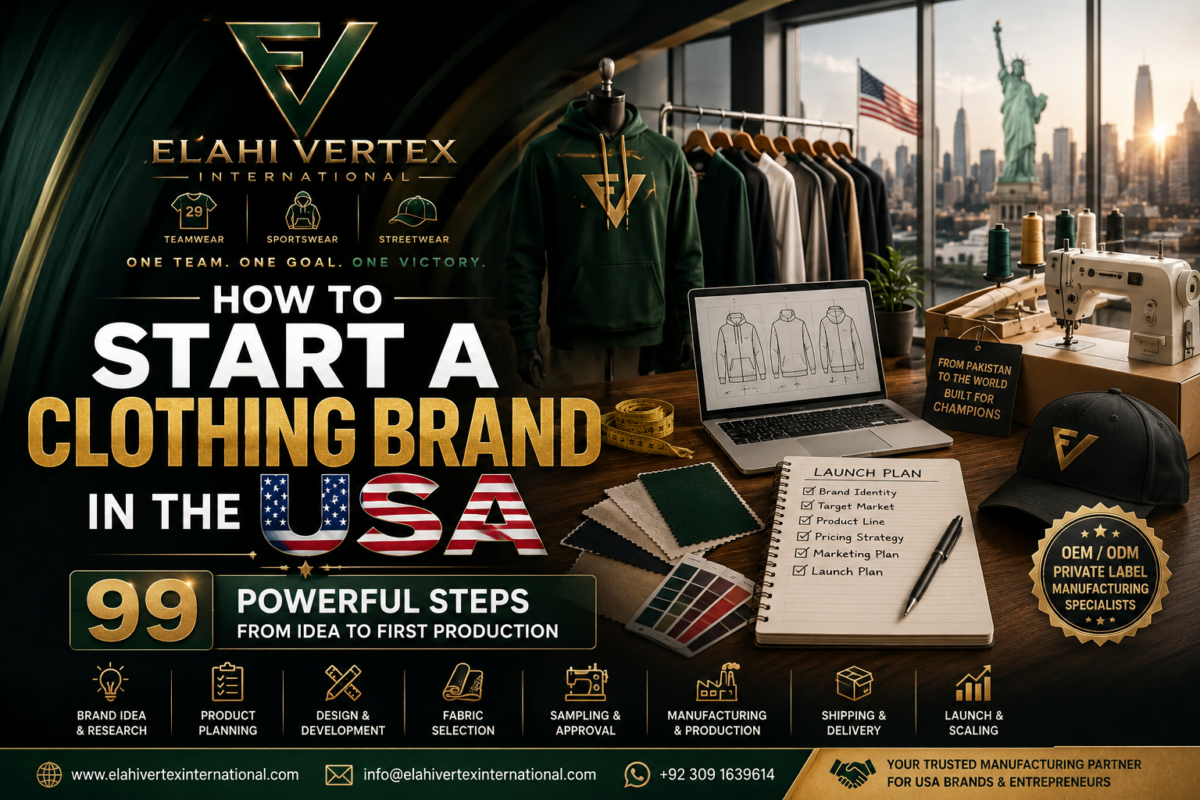 How to start a clothing brand in the USA with 99 powerful steps from idea to first production