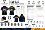 EVI-939 Custom Baseball Teamwear apparel color options team logo player name number and customization