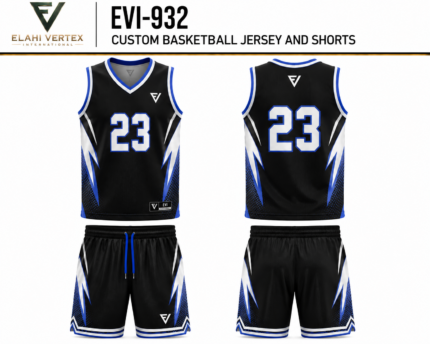 EVI-932 Custom Basketball Jersey and Shorts front and back view by Elahi Vertex International
