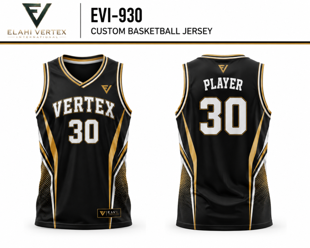 EVI-930 Custom Basketball Jersey front and back view by Elahi Vertex International