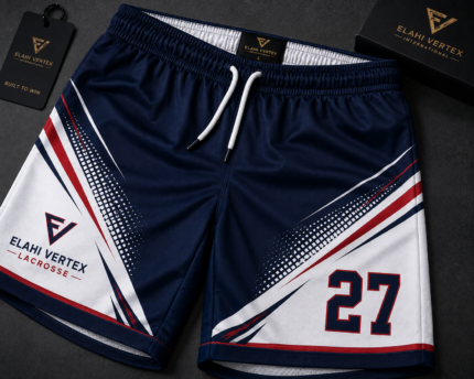 EVI-910 custom lacrosse shorts fabric and waistband details
