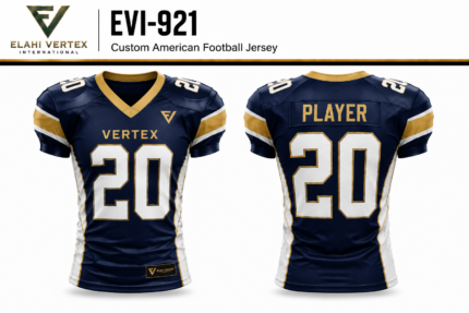 EVI-921 Custom American Football Jersey by Elahi Vertex International shown in front and back views