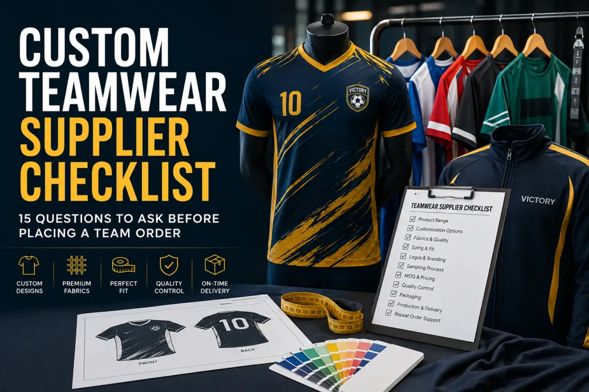 custom teamwear supplier checklist for sports teams
