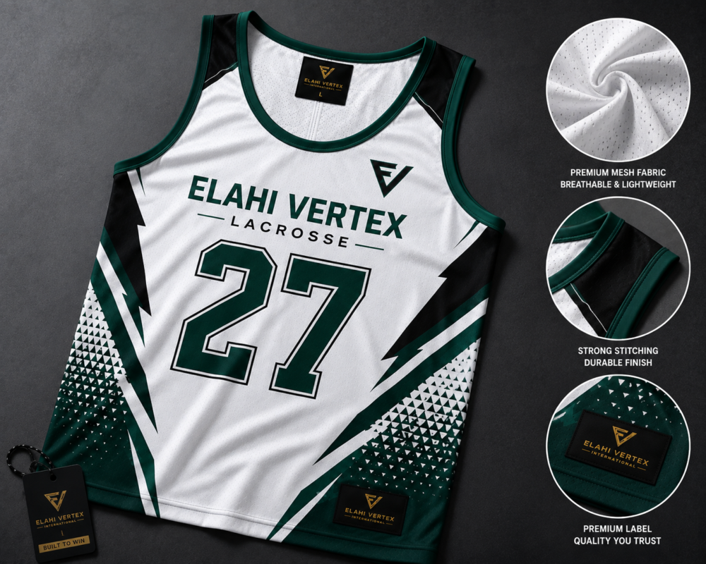 EVI-911 custom lacrosse tank top fabric and stitching details