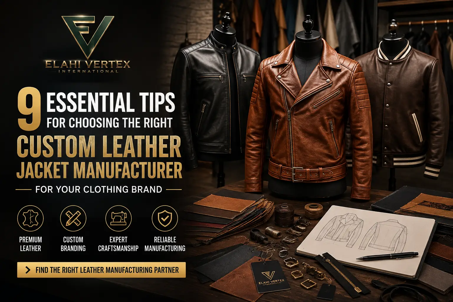 Custom leather jacket manufacturer for clothing brands