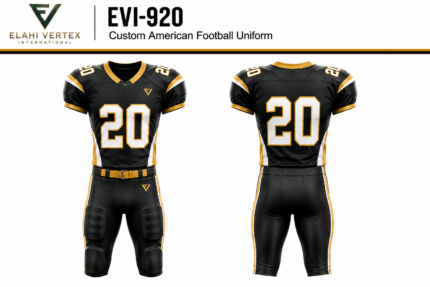 EVI-920 Custom American Football Uniform by Elahi Vertex International shown in front and back views