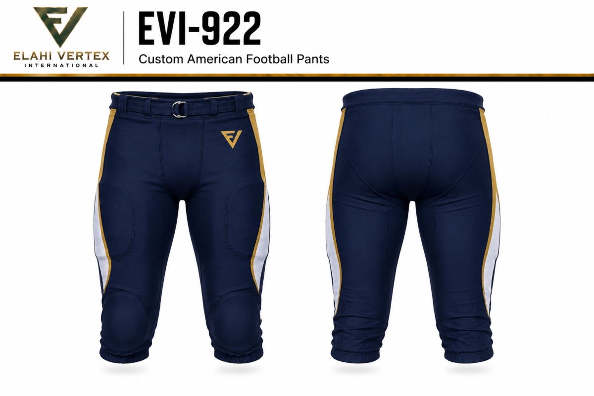 EVI-922 Custom American Football Pants by Elahi Vertex International shown in front and back views