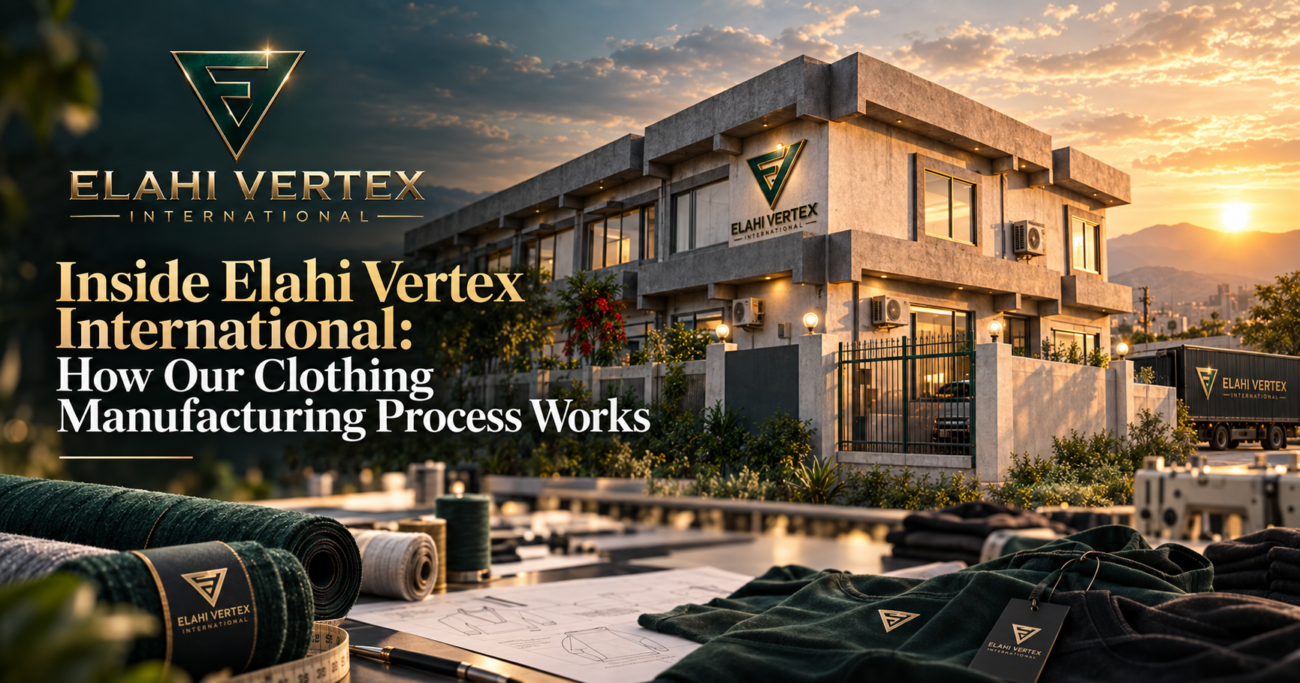 Elahi Vertex International manufacturing process for custom clothing