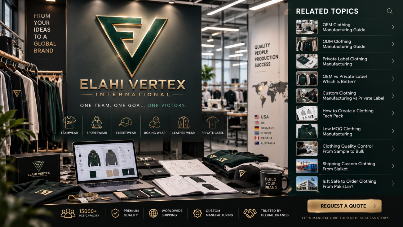 OEM vs ODM vs Private Label clothing manufacturing by Elahi Vertex International