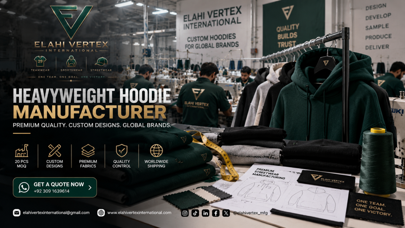 Heavyweight hoodie manufacturer producing premium custom streetwear hoodies