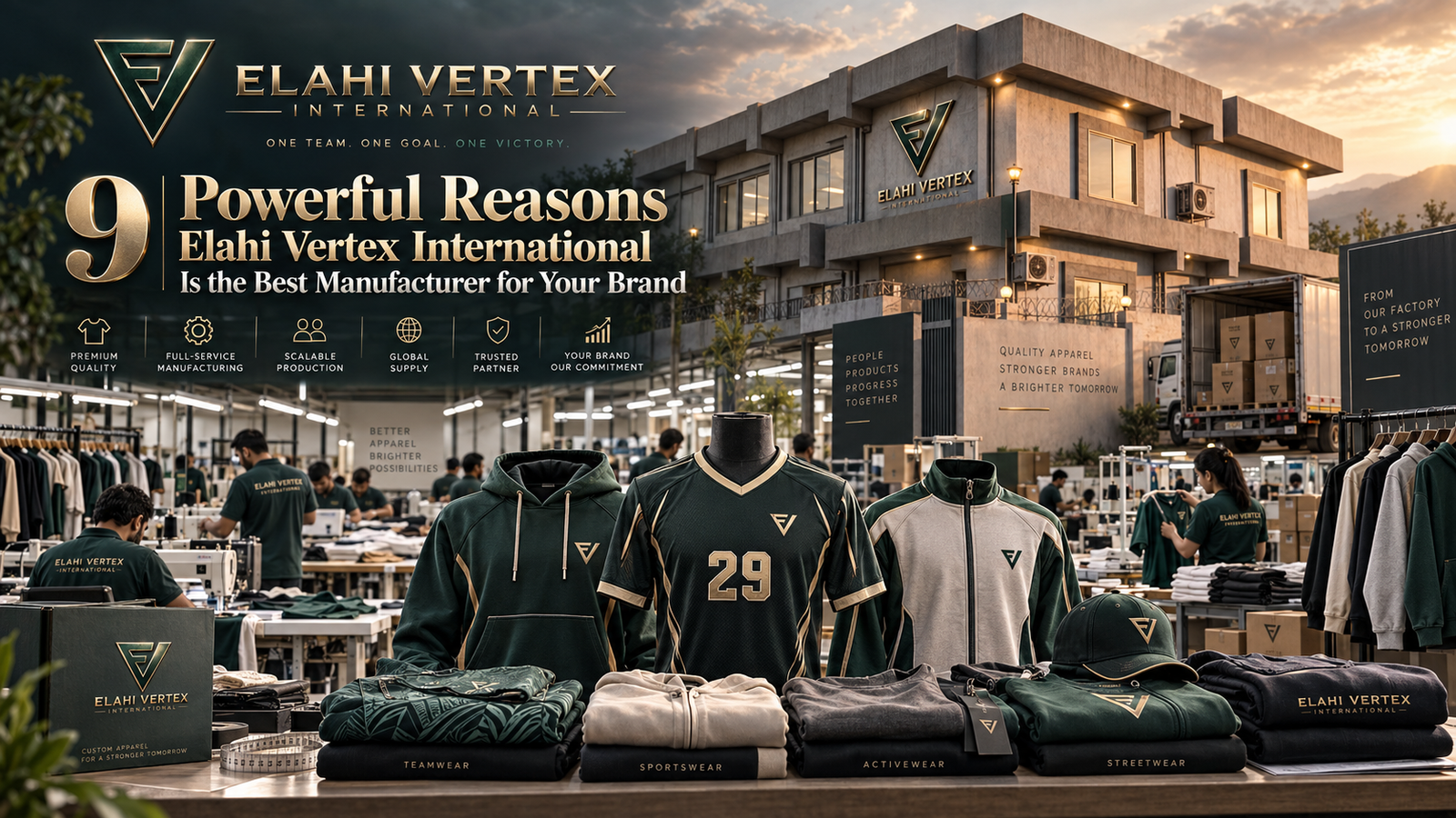 Elahi Vertex International custom clothing manufacturer for USA UK and Germany brands