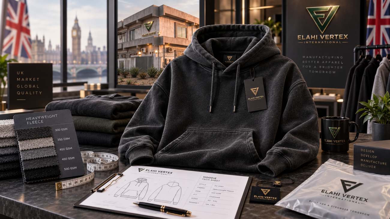 Heavyweight hoodie GSM guide for London streetwear brands by Elahi Vertex International
