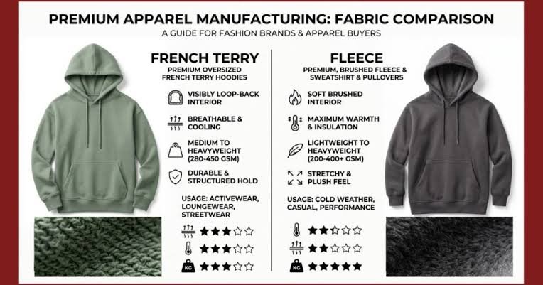 French Terry hoodie manufacturer producing heavyweight custom hoodies at Elahi Vertex International